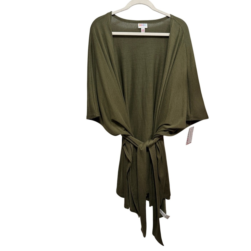 LuLaRoe Savannah Kaftan Wrap Olive Green Kimono Tie Front‎ S/M NWT Boho Festival